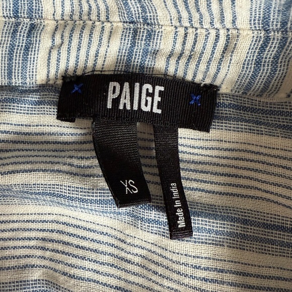 Paige Women's Light Weight Gauze Cotton Blue and White  Plaid Button Down  - XS - Picture 5 of 10